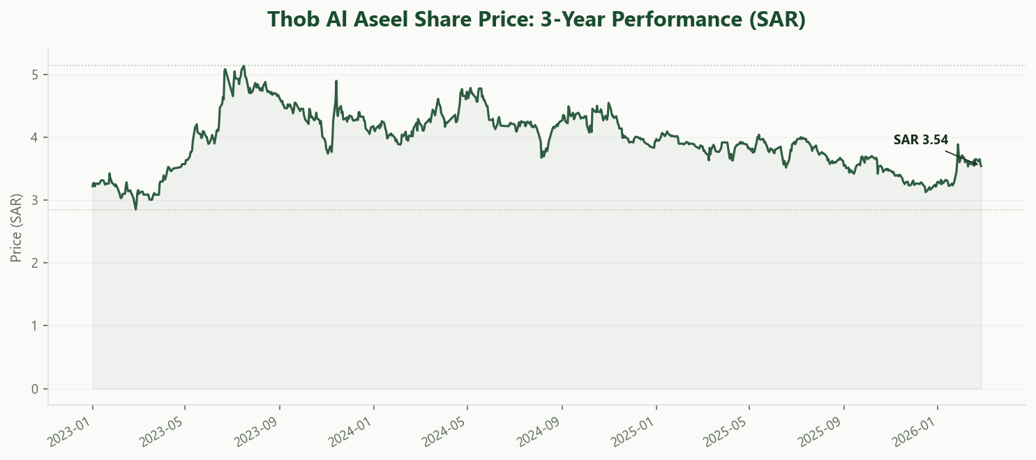 Thob Al Aseel Stock Price 3 Year Performance